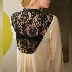 Forever 21 Black Lace and Cream Top
